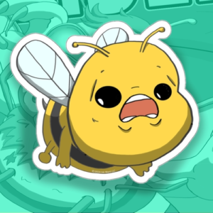 Cute scared bee sticker made by Ink Ward Studio.