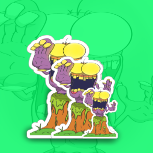 Stump Zombie Matte Stickers 3x3 to 6x6