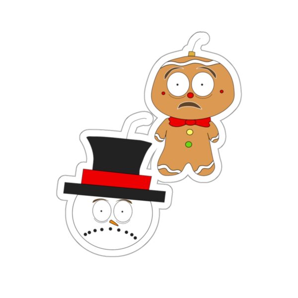 Gingerman and Snowman Ornament Matte Stickers 3x3 to 6x6 - Image 2